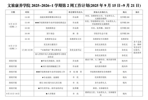 beat365唯一官方网站第二周主要工作安排(2025年9月15日-9月21日)_01.jpg